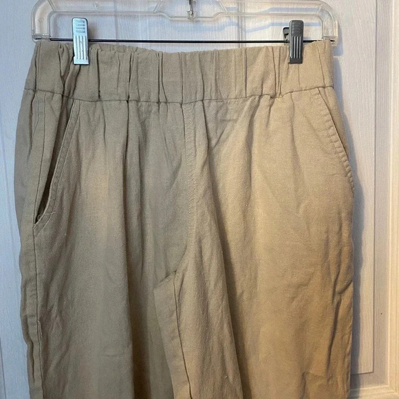 Metro Wear Linen Blend Casual Pull On Joggers Pants Women Size M Pockets - Picture 7 of 7
